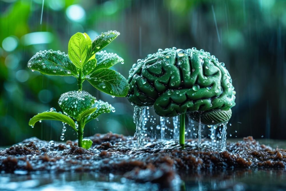 image of brain growing and being watered